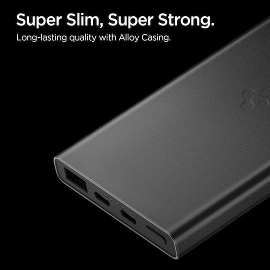 Spigen EA2210 Power Bank 10000mAh 22.5W with USB-A Port and USB-C Port Black