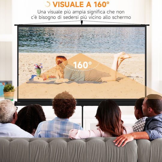HomCom Οθόνη Προβολής Projector Δαπέδου με Λόγο Εικόνας 16:9 235.8x136cm / 100"