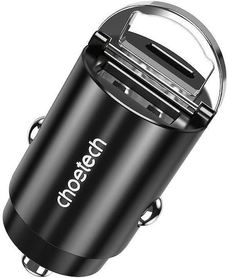 Choetech TC0006 Autoladegerät 30W mit Anschlüssen: 1xUSB-A 1xType-C Schwarz
