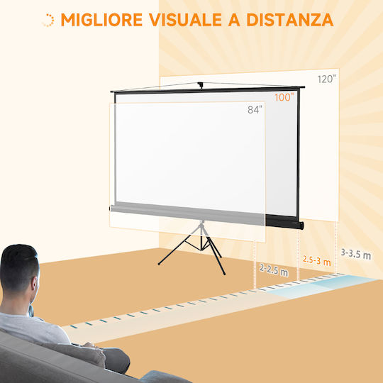 HomCom Οθόνη Προβολής Projector Δαπέδου με Λόγο Εικόνας 16:9 235.8x136cm / 100"