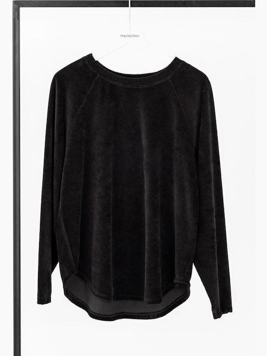 Women's Blouse Cotton Long Sleeve Black