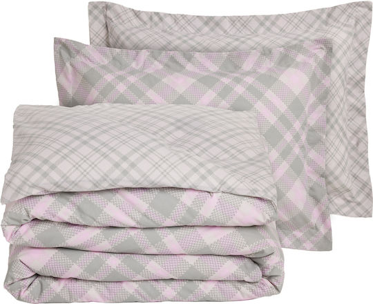 Das Home Сет Чаршафи с Ластик 170x200+35см. Casual 5436 Mint, Pink 4бр