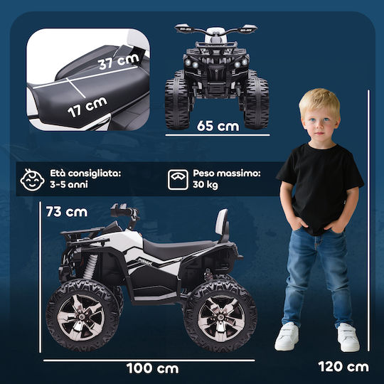 Tricicletă pentru copii Electrică 12 volți Alb