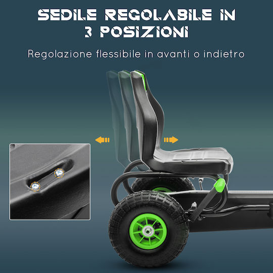 Картинг Едноместен с Педали Вдъхновен Зелен за 5+ Години