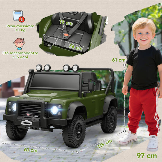 Land Rover Cu Un Loc Cu Telecomandă Licențiat 12 Volți Verde