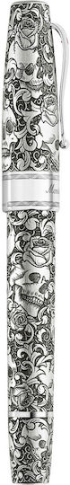 Montegrappa Πένα Γραφής Ασημί με Μπλε Μελάνι
