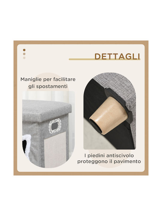 Pawhut Cats Scratching Post Gray 35.5x35.5x42.5cm