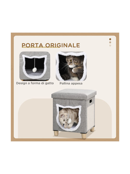 Pawhut Cats Scratching Post Gray 35.5x35.5x42.5cm