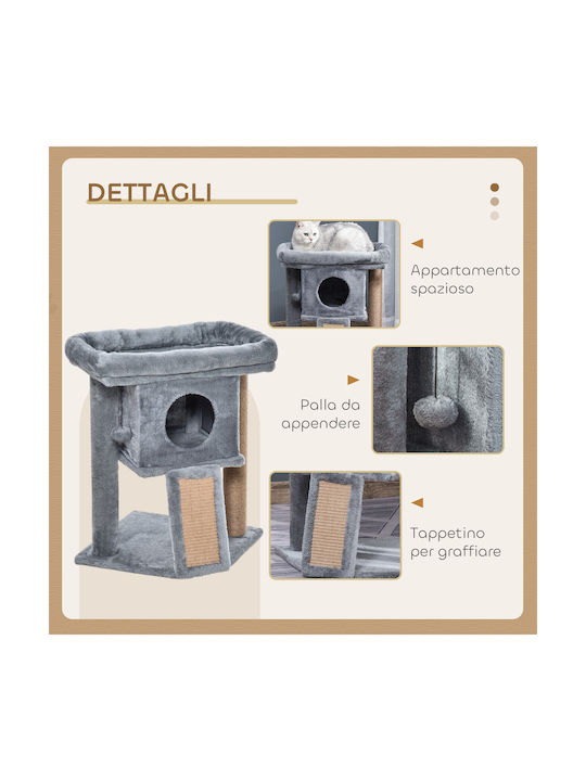 Pawhut Γάτες Ονυχοδρόμιο Γατόδεντρο Γκρι 5.5x5.5x57εκ.