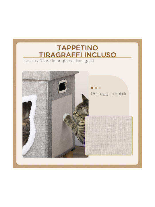 Pawhut Cats Scratching Post Gray 35.5x35.5x42.5cm
