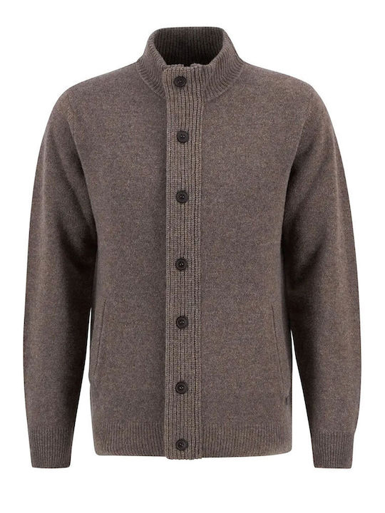 Essential Men's Knitted Cardigan Dark Stone