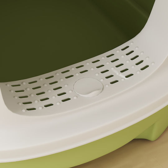 Pawhut Cat Toilet Closed Green L40.5 x W52.5 x H42.5cm