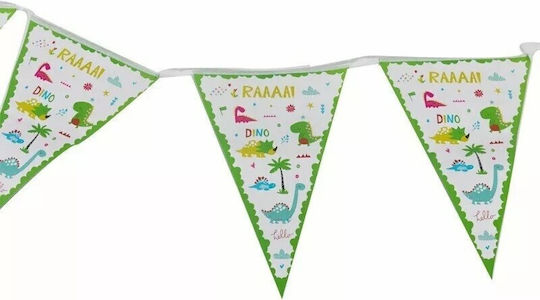 Set 10 Banner-Type Flags Flippy Dino Park Collection 28.5 X 20 Cm Made Coated Paper Multicolour