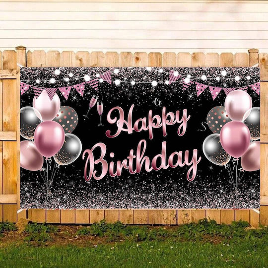 Banner Fundal Fotografic Flippy Canvas 185 X 110 Cm Cu Ata De 6 M În 4 Colțuri Negru Roz