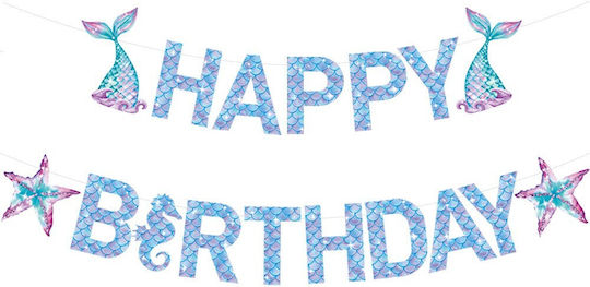 Banner Happy Birthday Sirenă Colecția Flippy Sirenă 17 Bucăți Multicolor