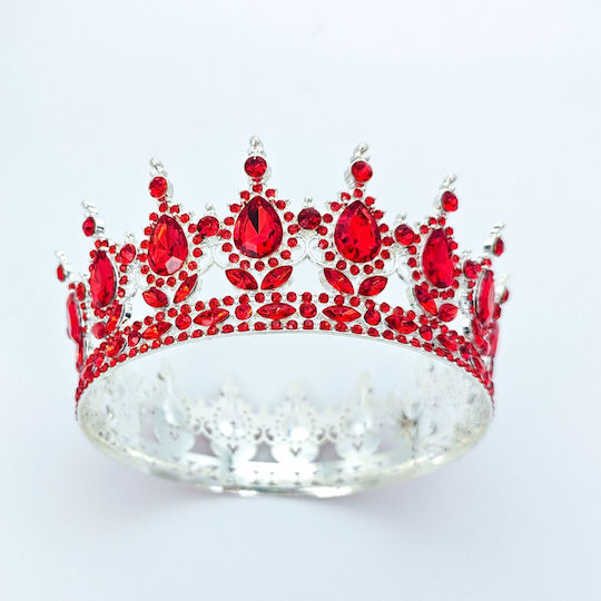 Diadem Flippy Alloy Crystals Accesoriu De Păr Petrecere De Ziua De Naștere Nuntă 15.5 X 5.3 Cm Roșu