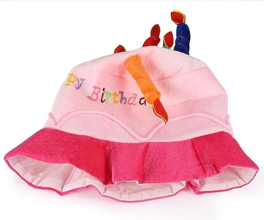 Pălărie Happy Birthday Accesoriu Petrecere Flippy Design Tort Temă Zi De Naștere 60x60x55 Cm Roz