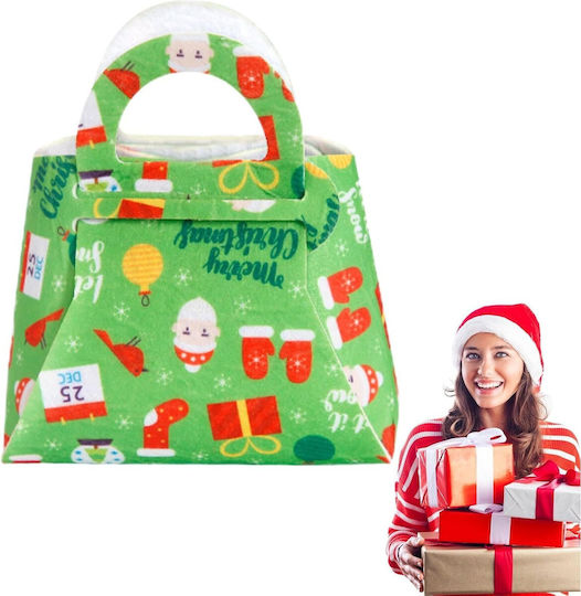 Textil Crăciunească Geantă pentru Cadou Verde 13x6x12cm.