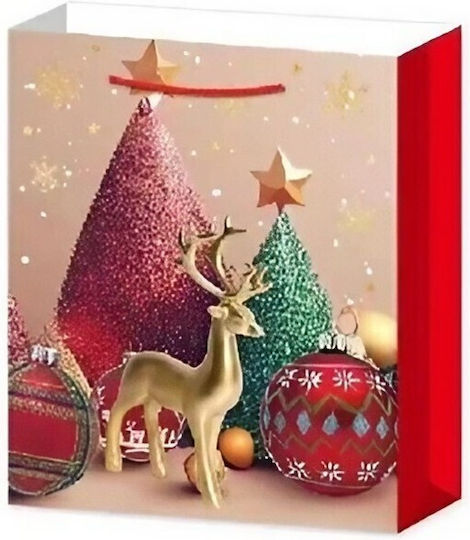 Geantă Hârtie Crăciun Pentru Cadou 18.5x8.5x22.5cm 6 Bucăți (Culori Diverse)