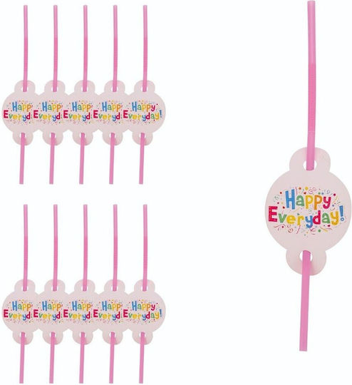Set 10 Straws Flippy Happy Everyday Design 31 X 16 Cm Multicolor