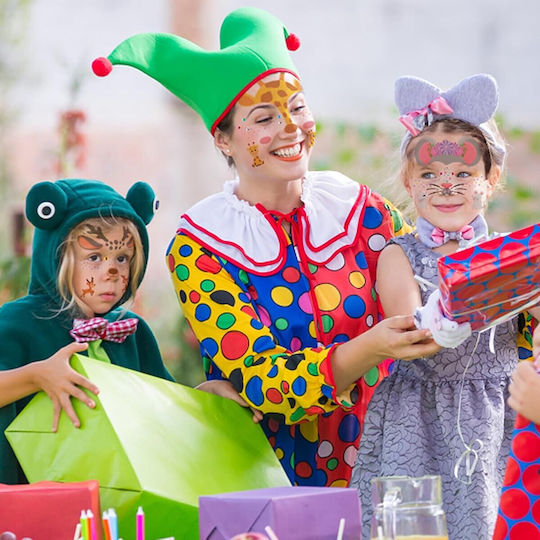 Autocolant Temporar Pentru Față Flippy Machiaj Artă Pe Față Halloween Teatru Model Girafă Galben