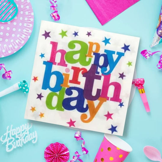 Set 10 Tischservietten Flippy Happy Birthday Collection 32 x 32 cm Papier Mehrfarbig