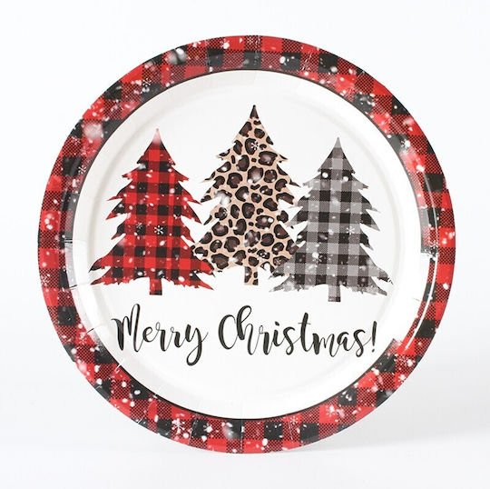 Set Weihnachtliche Teller Mehrfarbig Einweg D18cm. 10Stück
