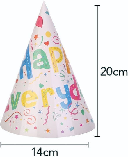 Set 6 Happy Everyday Partyhüte Flippy 20x14 Cm Mehrfarbig