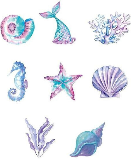 Set 8 Decorațiuni Pălării De Petrecere Sirenă Colecția Flippy Panglici Incluse Multicolore
