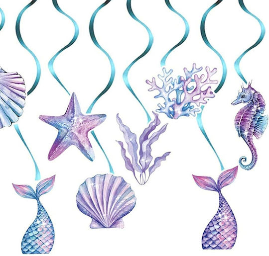 Set 8 Decorațiuni Pălării De Petrecere Sirenă Colecția Flippy Panglici Incluse Multicolore