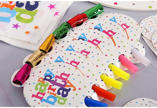 Set 6 Suflători Flippy Colecția Happy Birthday 19 X 11 Cm Realizate Din Carton Plastic Hârtie Multicolore