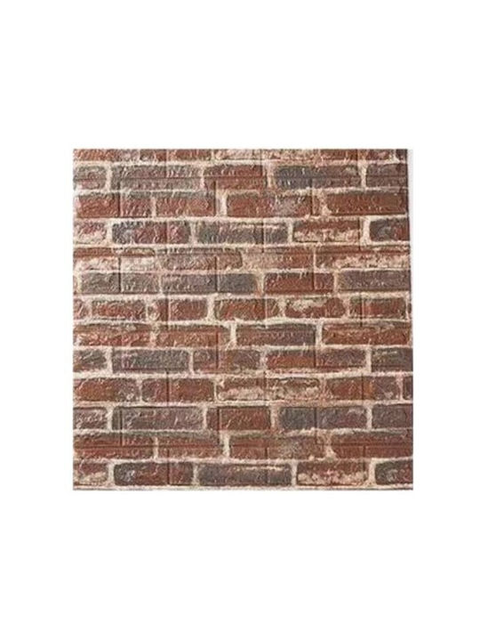 Set 10 Wall Stickers Flippy Self-adhesive 70 X 77 Cm 4 Mm Thickness Covered Surface 5.3 Sqm Pvc Red Brick Pattern Brick-colored