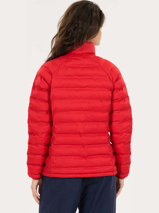 Damen Puffer Jacke für Winter True Red
