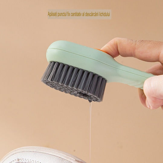 Perie Curățare Pantofi Recipient Detergent Flippy Perie Multifuncțională Pantofi Spălare Peri Moi Fără Deteriorare 17,3 X 4,5 X 6 Cm Culoare Verde