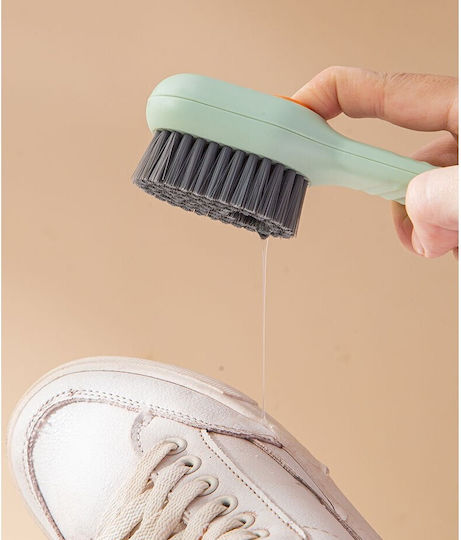 Perie Curățare Pantofi Recipient Detergent Flippy Perie Multifuncțională Pantofi Spălare Peri Moi Fără Deteriorare 17,3 X 4,5 X 6 Cm Culoare Verde