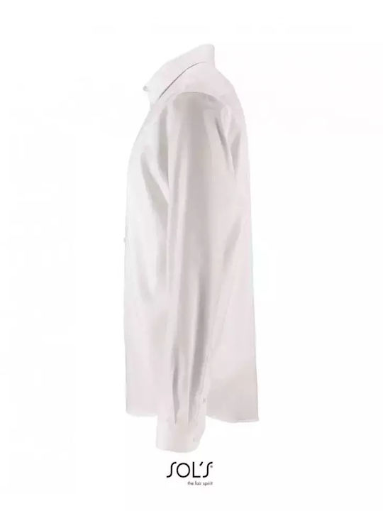 Brody Langärmlig Baumwolle Hemd White