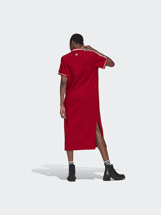 Thebe Magugu Summer Midi Athletic Dress Short Sleeve Power Red