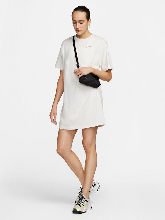 Sportswear Swoosh Rochii De Vară Pentru Femei Mini Sport Rochie Tricou Mâneca Scurtă Albă