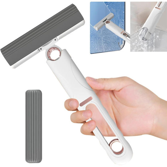 Flippy Hand Mop Sistem Mini-portabil de Stoarcere Manual Dispozitiv de Curățare Absorbant Burete PVA 29,5 x 15,5 cm 3 Rezerve Alb