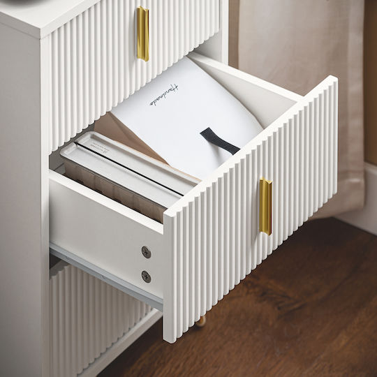 Metal White Bedside Table 40x40x63cm