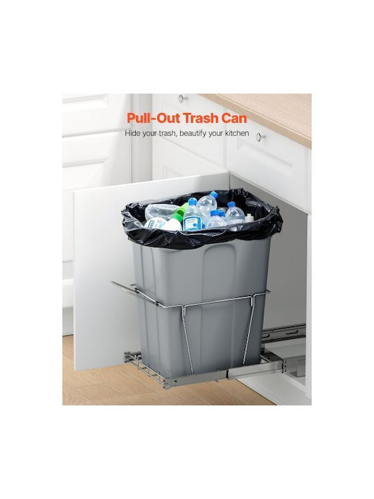 Vevor Coș De Gunoi Pentru Dulap Din Plastic Gri 40.7x28.5x48.3cm