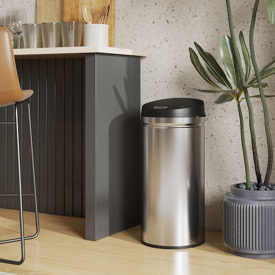 HomCom HomCom Mülleimer aus Inox mit Sensor 42l Silber