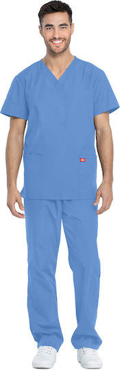 Dickies Unisex Σετ Ιατρικό Παντελόνι και Μπλούζα Γαλάζιο από Βαμβάκι και Πολυεστέρα
