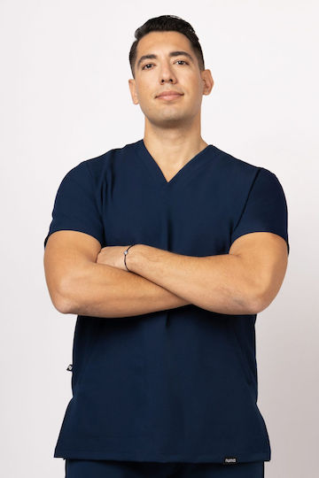 Numascrubs Men's Navy Blue Medical Blouse