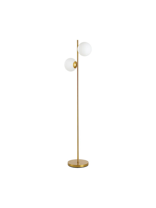 HomCom Lampa de podea Î165xL28cm. cu Soclu pentru Bec E27 Auriu