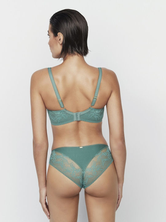 Balconette Green Σουτιέν χωρίς Ενίσχυση με Μπανέλες