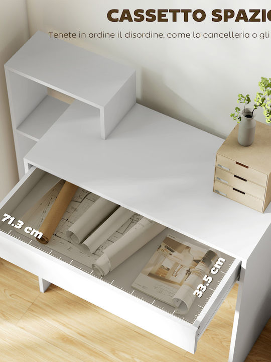 Computer Office Wooden White 100x40x90cm
