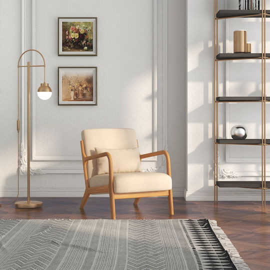 Relaxsessel Samt Beige 61x78x76cm