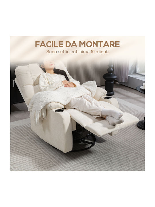 Fotoliu Relax Rotativ cu Puf Bej 88x96x108cm