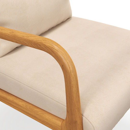Relaxsessel Samt Beige 61x78x76cm